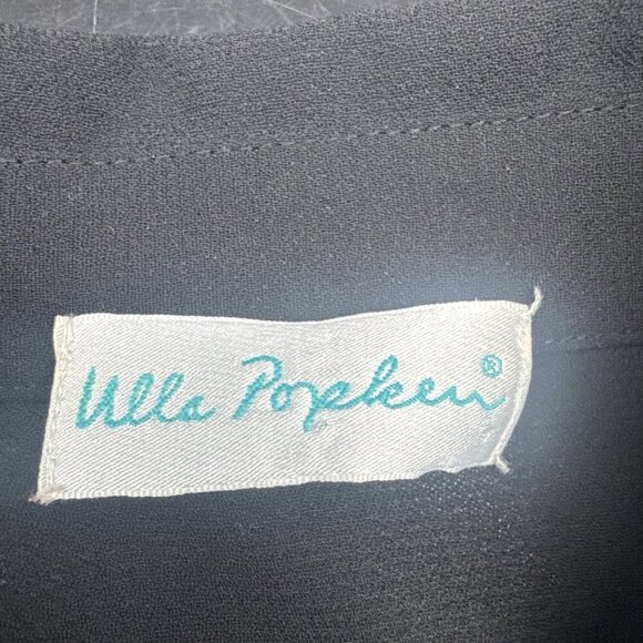 Ulla Popken Black Sequin Sheer 3/4 Sleeve Button Up Tunic Blouse Top Sz 16/18 - Picture 8 of 12